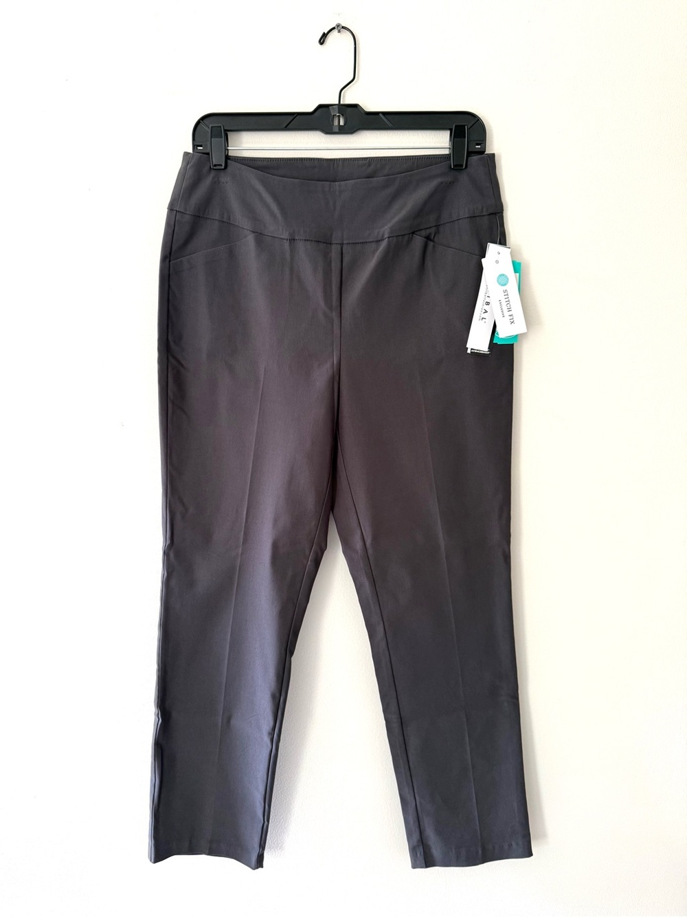 Tribal Fia NWT Straight Leg Pants Gray Pull On Slimming Waistband Size 10 Career - Picture 6 of 14